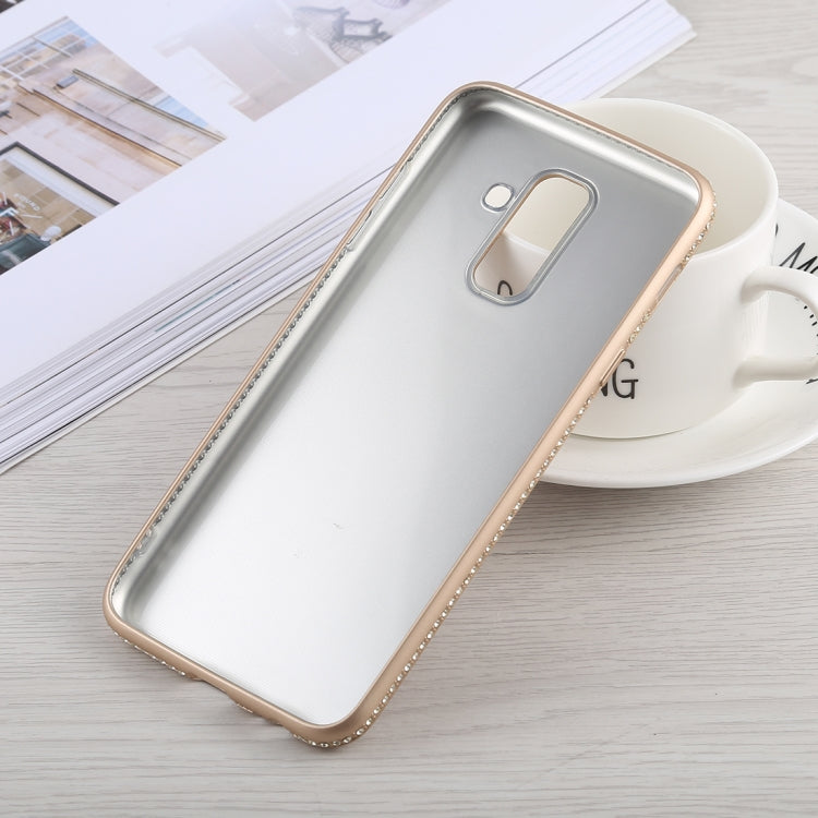 Crystal Decor Sides Smooth Surface Soft TPU Protective Back Case for Galaxy A6+ (2018)