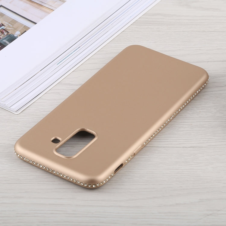 Crystal Decor Sides Smooth Surface Soft TPU Protective Back Case for Galaxy A6+ (2018)