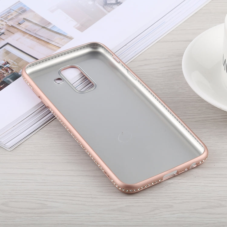 Crystal Decor Sides Smooth Surface Soft TPU Protective Back Case for Galaxy A6+ (2018)