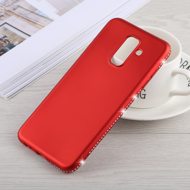 Crystal Decor Sides Smooth Surface Soft TPU Protective Back Case for Galaxy A6+ (2018)