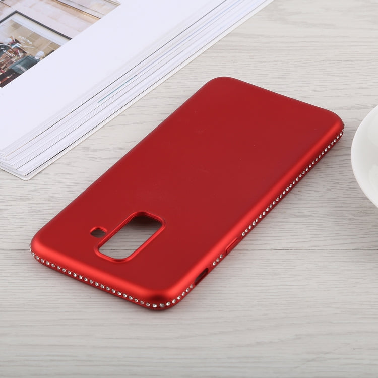 Crystal Decor Sides Smooth Surface Soft TPU Protective Back Case for Galaxy A6+ (2018)