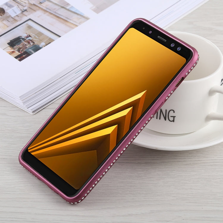 Crystal Decor Sides Smooth Surface Soft TPU Protective Back Case for Galaxy A8 (2018)
