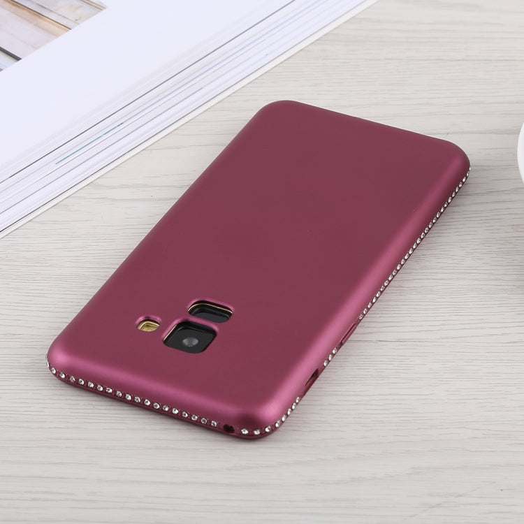 Crystal Decor Sides Smooth Surface Soft TPU Protective Back Case for Galaxy A8 (2018)