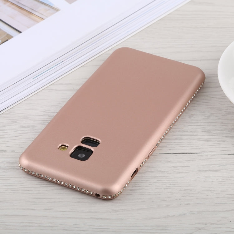 Crystal Decor Sides Smooth Surface Soft TPU Protective Back Case for Galaxy A8 (2018)