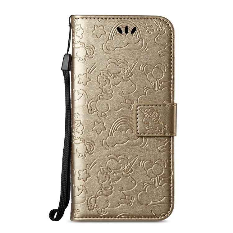 For Galaxy A8 (2018) Pressed Horse Cloud Print Horizontal Flip Leather Case with Holder & Card Slots & Wallet & Lanyard