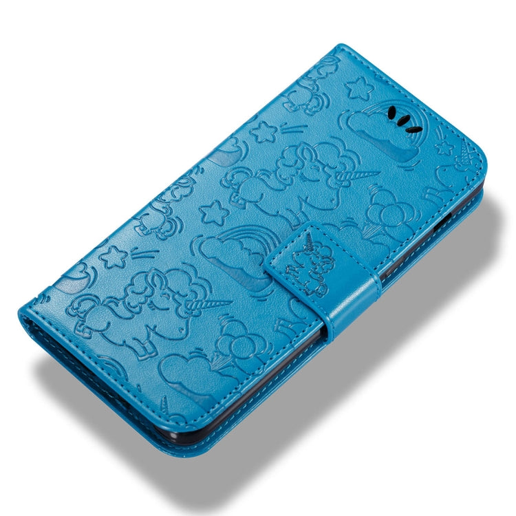 For Galaxy A8 (2018) Pressed Horse Cloud Print Horizontal Flip Leather Case with Holder & Card Slots & Wallet & Lanyard