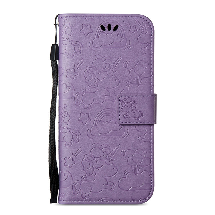 For Galaxy A8 (2018) Pressed Horse Cloud Print Horizontal Flip Leather Case with Holder & Card Slots & Wallet & Lanyard
