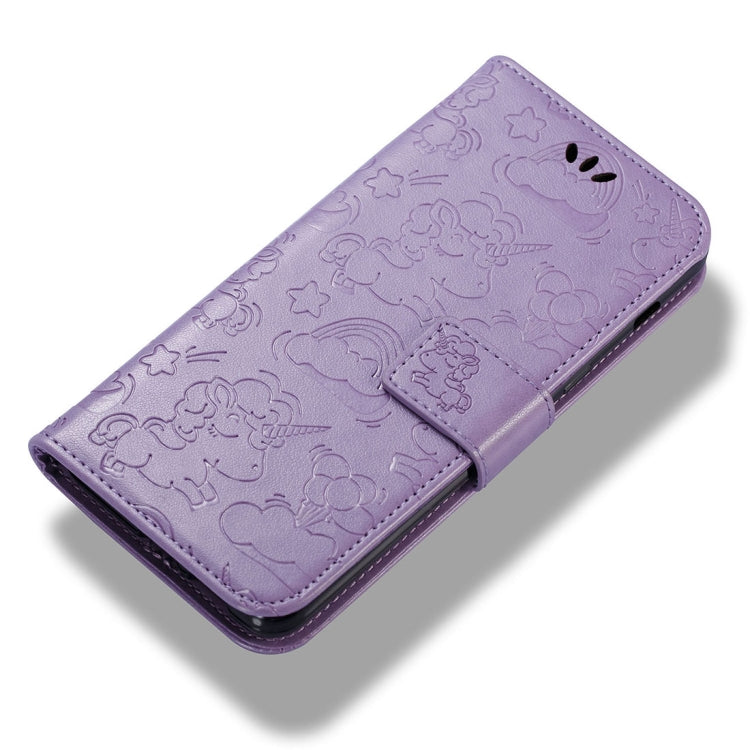 For Galaxy A8 (2018) Pressed Horse Cloud Print Horizontal Flip Leather Case with Holder & Card Slots & Wallet & Lanyard