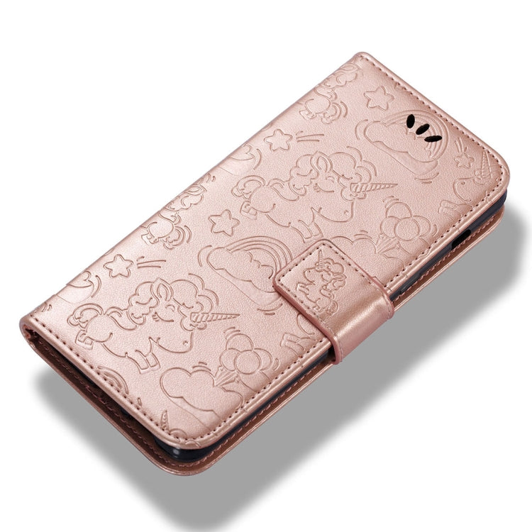 For Galaxy A8 (2018) Pressed Horse Cloud Print Horizontal Flip Leather Case with Holder & Card Slots & Wallet & Lanyard
