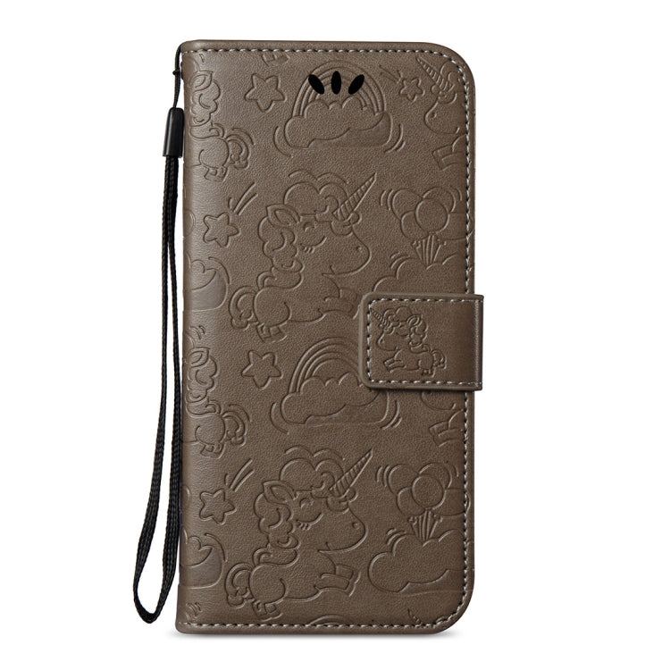 For Galaxy A8 (2018) Pressed Horse Cloud Print Horizontal Flip Leather Case with Holder & Card Slots & Wallet & Lanyard