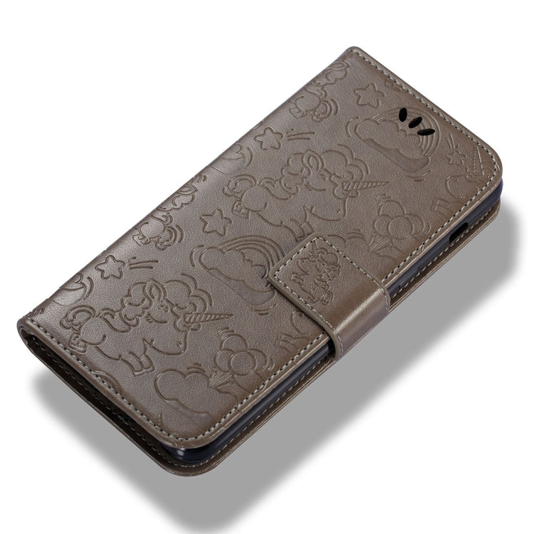 For Galaxy A8 (2018) Pressed Horse Cloud Print Horizontal Flip Leather Case with Holder & Card Slots & Wallet & Lanyard