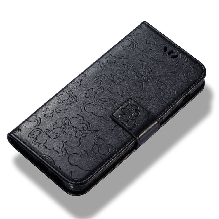 For Galaxy A8+ (2018) Pressed Horse Cloud Print Horizontal Flip Leather Case with Holder & Card Slots & Wallet & Lanyard
