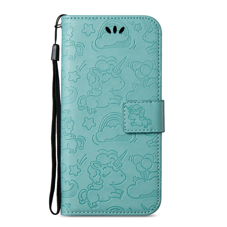 For Galaxy A8+ (2018) Pressed Horse Cloud Print Horizontal Flip Leather Case with Holder & Card Slots & Wallet & Lanyard
