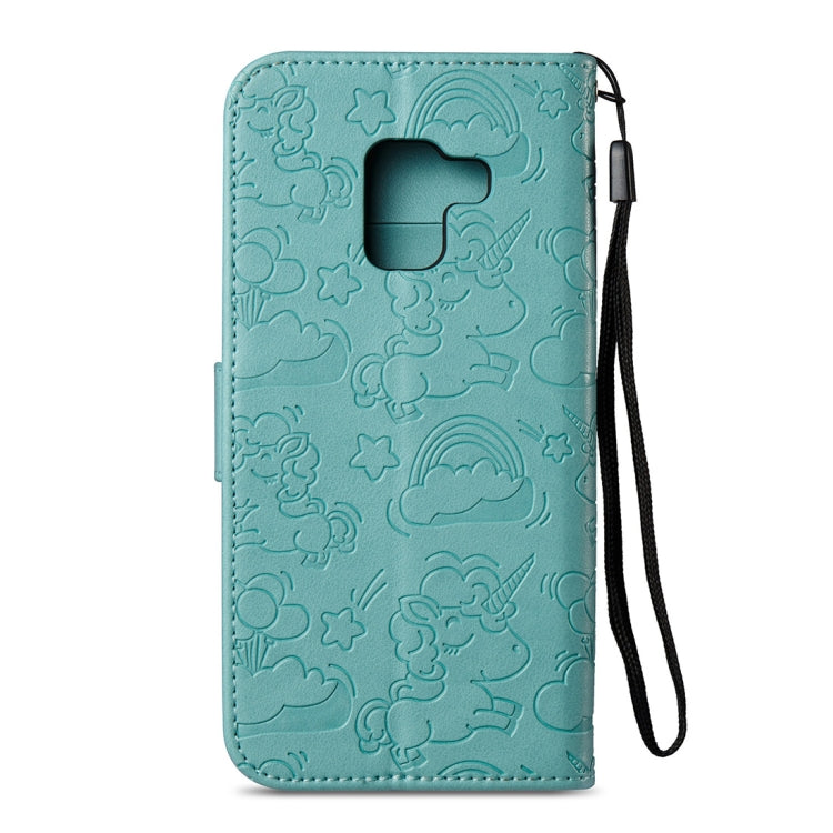 For Galaxy A8+ (2018) Pressed Horse Cloud Print Horizontal Flip Leather Case with Holder & Card Slots & Wallet & Lanyard