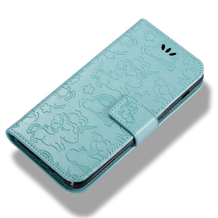 For Galaxy A8+ (2018) Pressed Horse Cloud Print Horizontal Flip Leather Case with Holder & Card Slots & Wallet & Lanyard