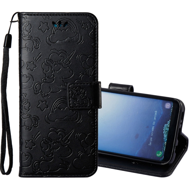 For Galaxy S8 + / G955 Pressed Horse Cloud Print Horizontal Flip Leather Case with Holder & Card Slots & Wallet & Lanyard