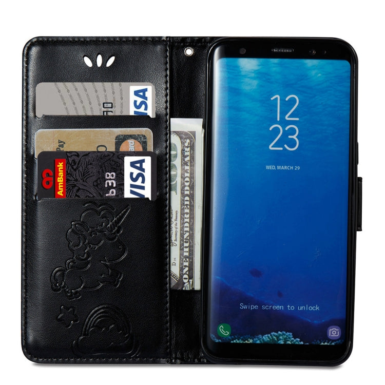 For Galaxy S8 + / G955 Pressed Horse Cloud Print Horizontal Flip Leather Case with Holder & Card Slots & Wallet & Lanyard