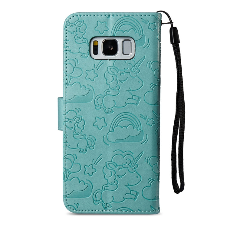 For Galaxy S8 + / G955 Pressed Horse Cloud Print Horizontal Flip Leather Case with Holder & Card Slots & Wallet & Lanyard