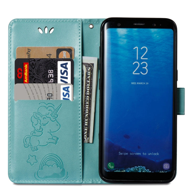 For Galaxy S8 + / G955 Pressed Horse Cloud Print Horizontal Flip Leather Case with Holder & Card Slots & Wallet & Lanyard