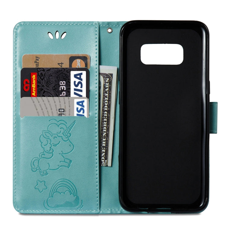 For Galaxy S8 + / G955 Pressed Horse Cloud Print Horizontal Flip Leather Case with Holder & Card Slots & Wallet & Lanyard