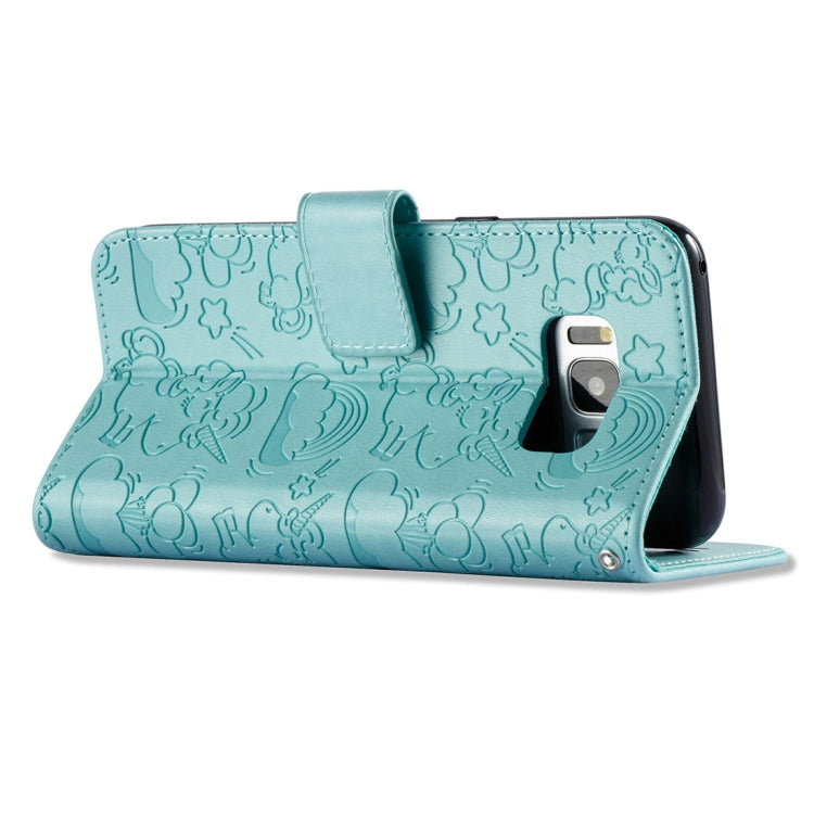 For Galaxy S8 + / G955 Pressed Horse Cloud Print Horizontal Flip Leather Case with Holder & Card Slots & Wallet & Lanyard