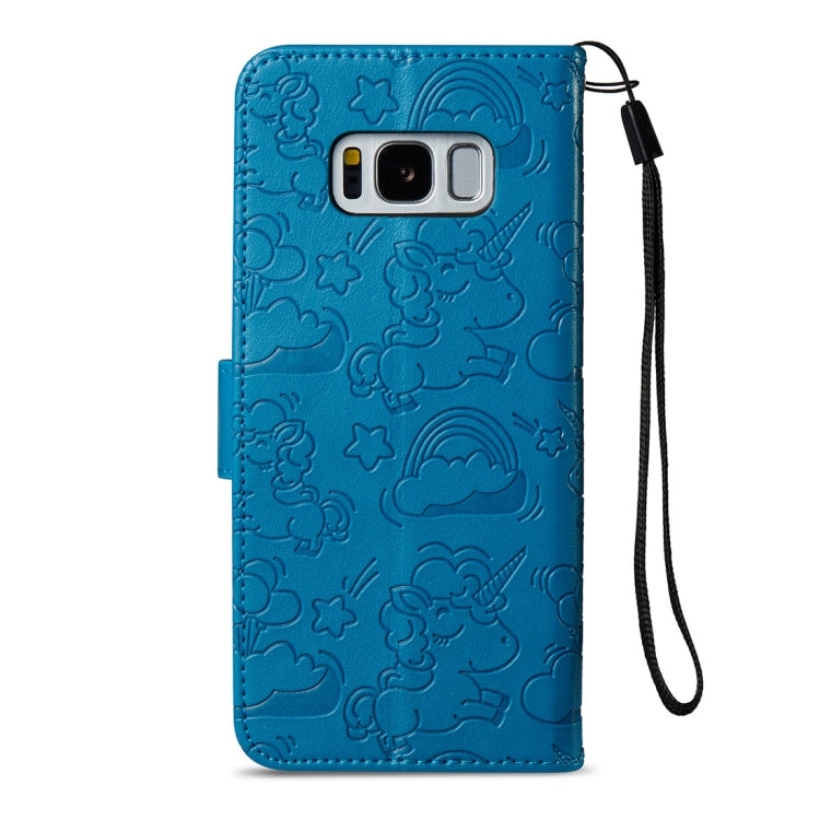 For Galaxy S8 + / G955 Pressed Horse Cloud Print Horizontal Flip Leather Case with Holder & Card Slots & Wallet & Lanyard