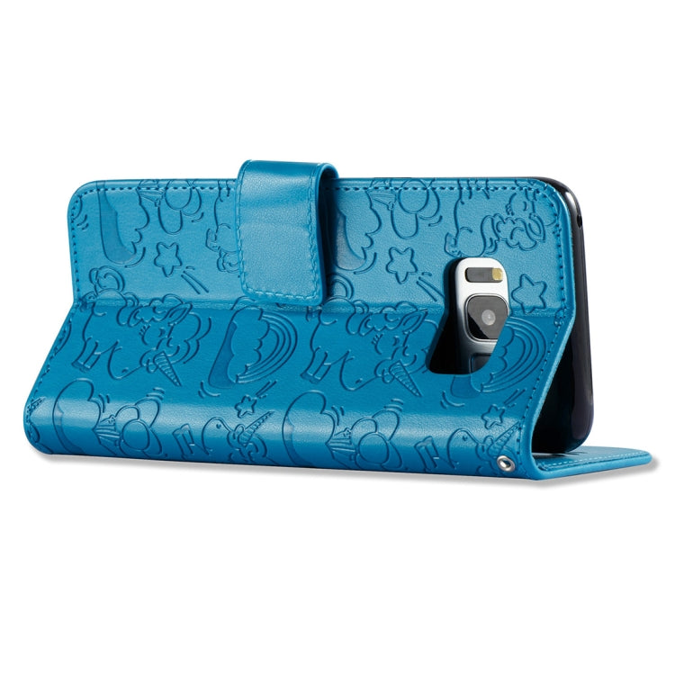 For Galaxy S8 + / G955 Pressed Horse Cloud Print Horizontal Flip Leather Case with Holder & Card Slots & Wallet & Lanyard