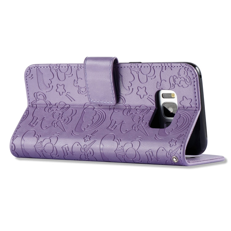 For Galaxy S8 + / G955 Pressed Horse Cloud Print Horizontal Flip Leather Case with Holder & Card Slots & Wallet & Lanyard