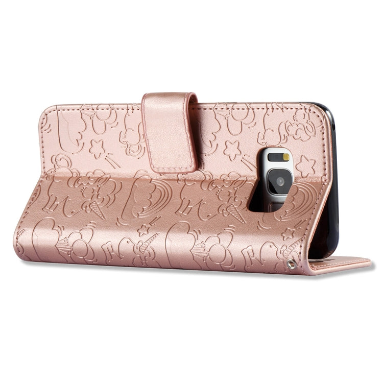 For Galaxy S8 + / G955 Pressed Horse Cloud Print Horizontal Flip Leather Case with Holder & Card Slots & Wallet & Lanyard