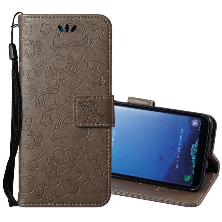 For Galaxy S8 + / G955 Pressed Horse Cloud Print Horizontal Flip Leather Case with Holder & Card Slots & Wallet & Lanyard