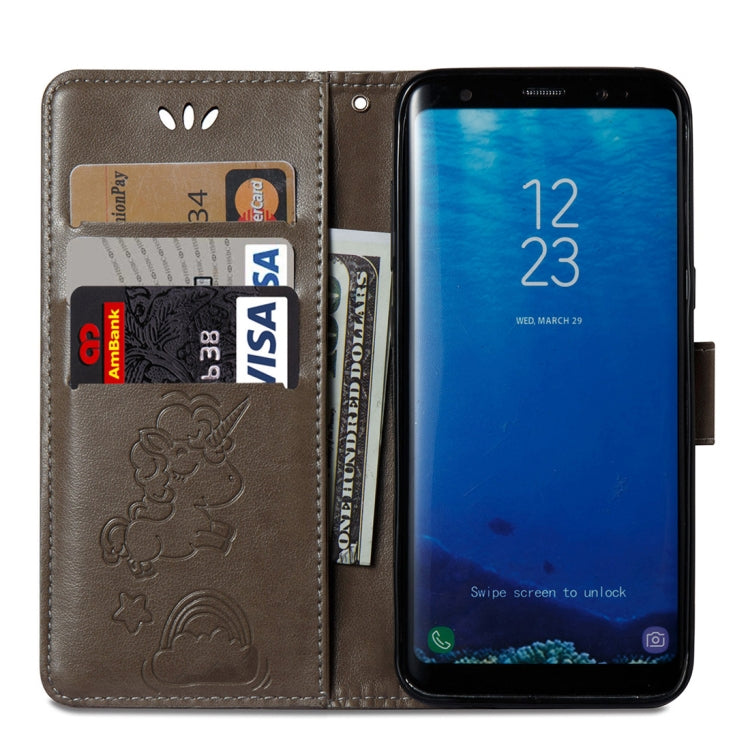 For Galaxy S8 + / G955 Pressed Horse Cloud Print Horizontal Flip Leather Case with Holder & Card Slots & Wallet & Lanyard