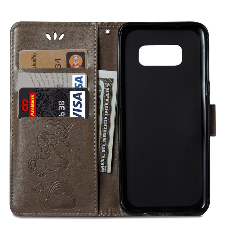 For Galaxy S8 + / G955 Pressed Horse Cloud Print Horizontal Flip Leather Case with Holder & Card Slots & Wallet & Lanyard