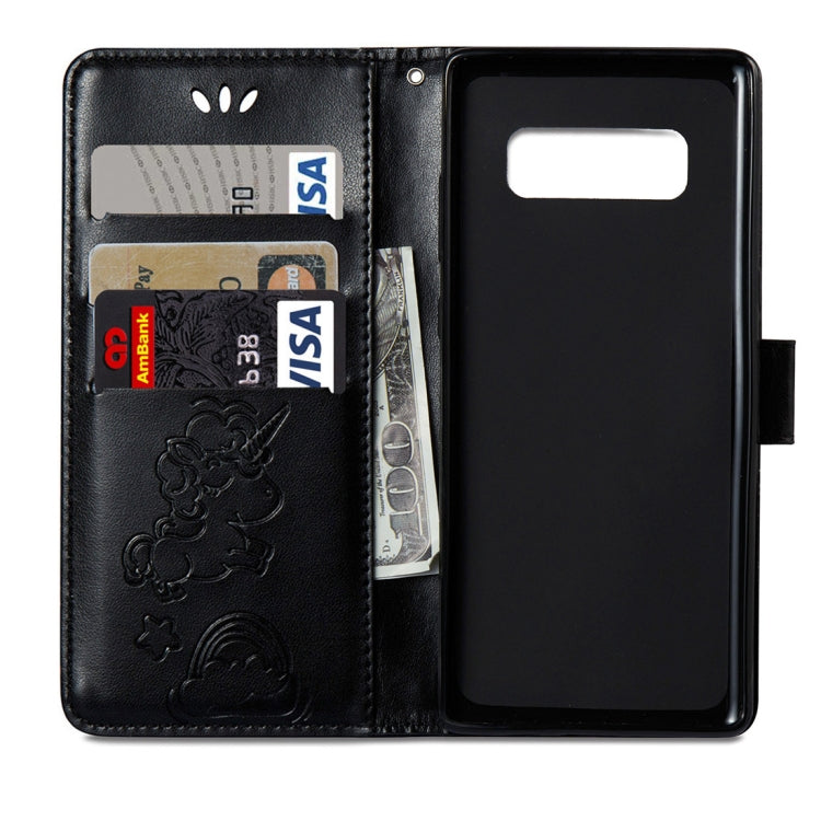 For Galaxy Note 8 Pressed Horse Cloud Print Horizontal Flip Leather Case with Holder & Card Slots & Wallet & Lanyard