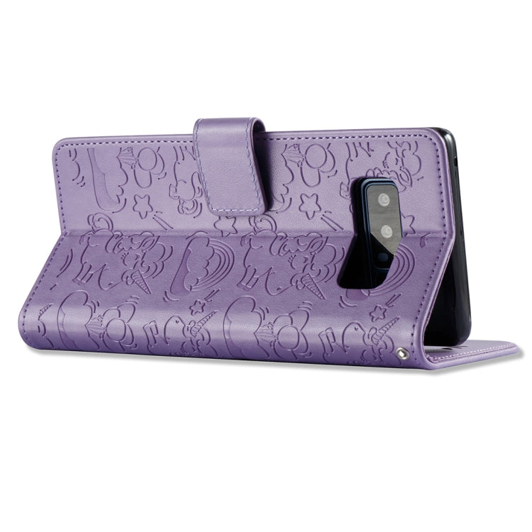 For Galaxy Note 8 Pressed Horse Cloud Print Horizontal Flip Leather Case with Holder & Card Slots & Wallet & Lanyard