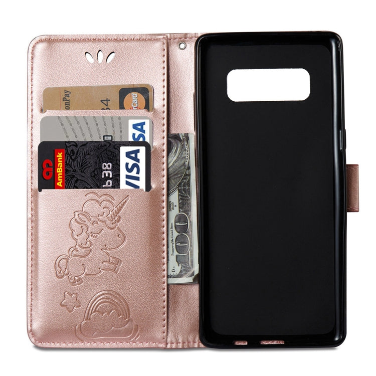 For Galaxy Note 8 Pressed Horse Cloud Print Horizontal Flip Leather Case with Holder & Card Slots & Wallet & Lanyard