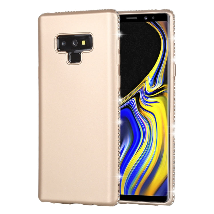 Crystal Decor Sides Smooth Surface Soft TPU Protective Back Case for Galaxy Note9