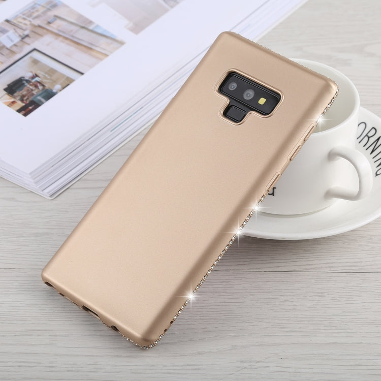 Crystal Decor Sides Smooth Surface Soft TPU Protective Back Case for Galaxy Note9