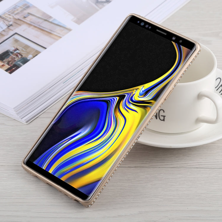 Crystal Decor Sides Smooth Surface Soft TPU Protective Back Case for Galaxy Note9