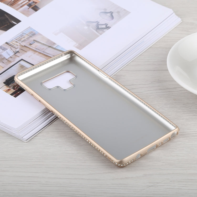 Crystal Decor Sides Smooth Surface Soft TPU Protective Back Case for Galaxy Note9