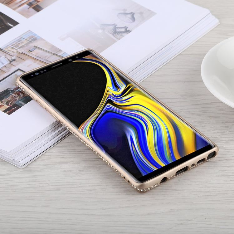 Crystal Decor Sides Smooth Surface Soft TPU Protective Back Case for Galaxy Note9