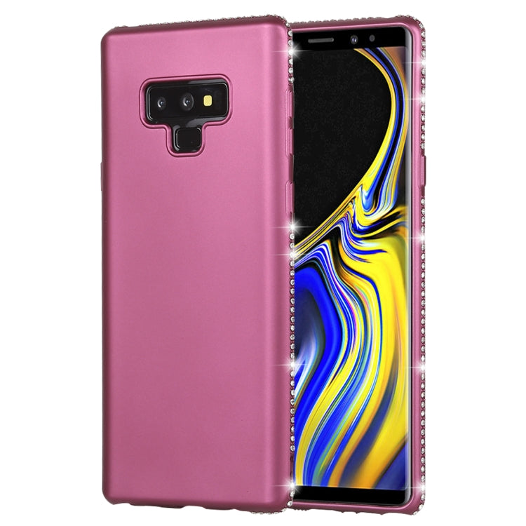 Crystal Decor Sides Smooth Surface Soft TPU Protective Back Case for Galaxy Note9