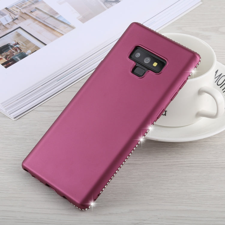 Crystal Decor Sides Smooth Surface Soft TPU Protective Back Case for Galaxy Note9