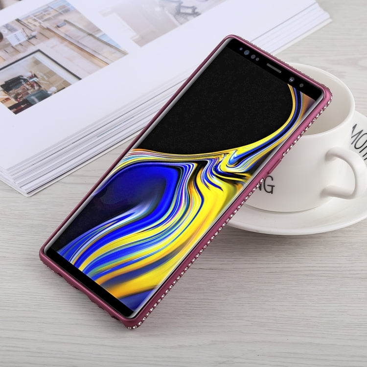 Crystal Decor Sides Smooth Surface Soft TPU Protective Back Case for Galaxy Note9