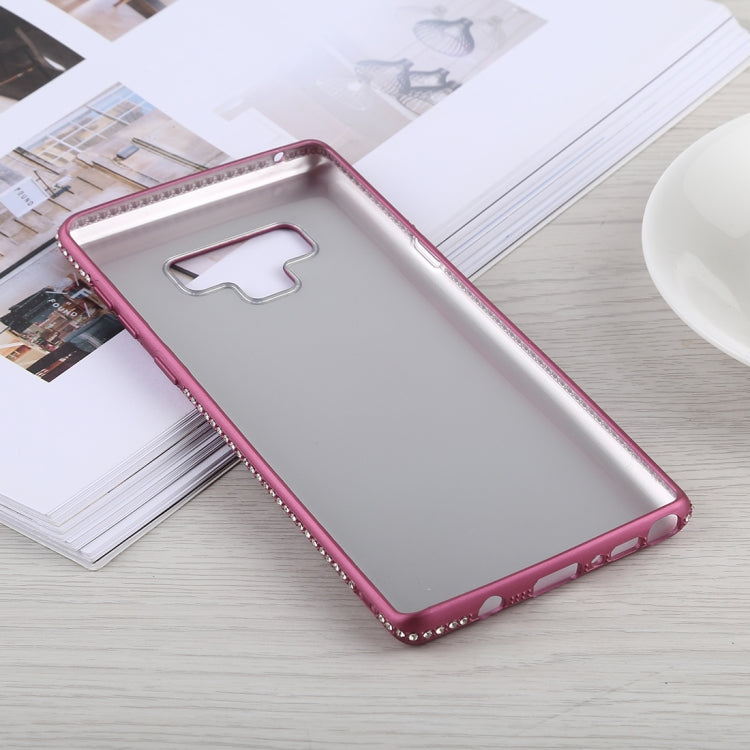 Crystal Decor Sides Smooth Surface Soft TPU Protective Back Case for Galaxy Note9