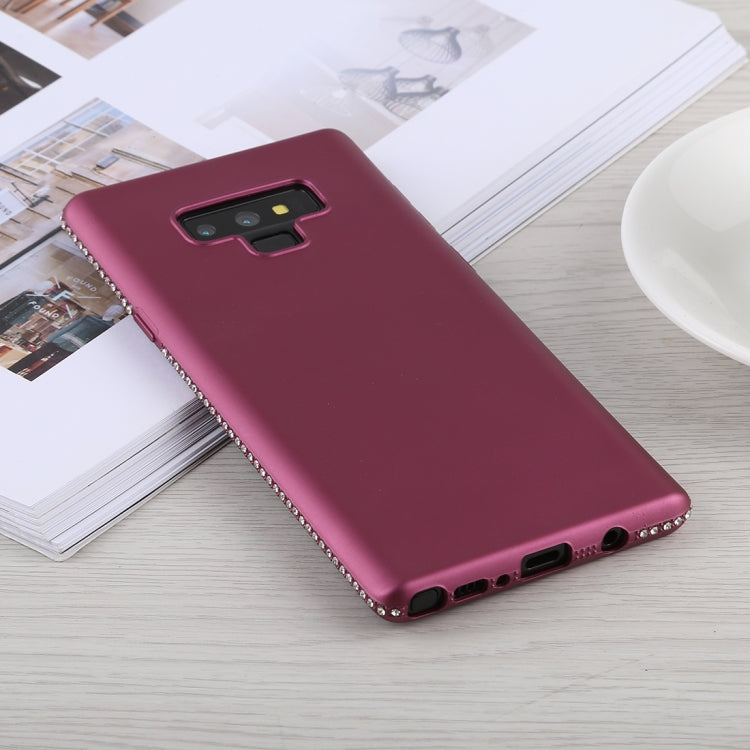 Crystal Decor Sides Smooth Surface Soft TPU Protective Back Case for Galaxy Note9