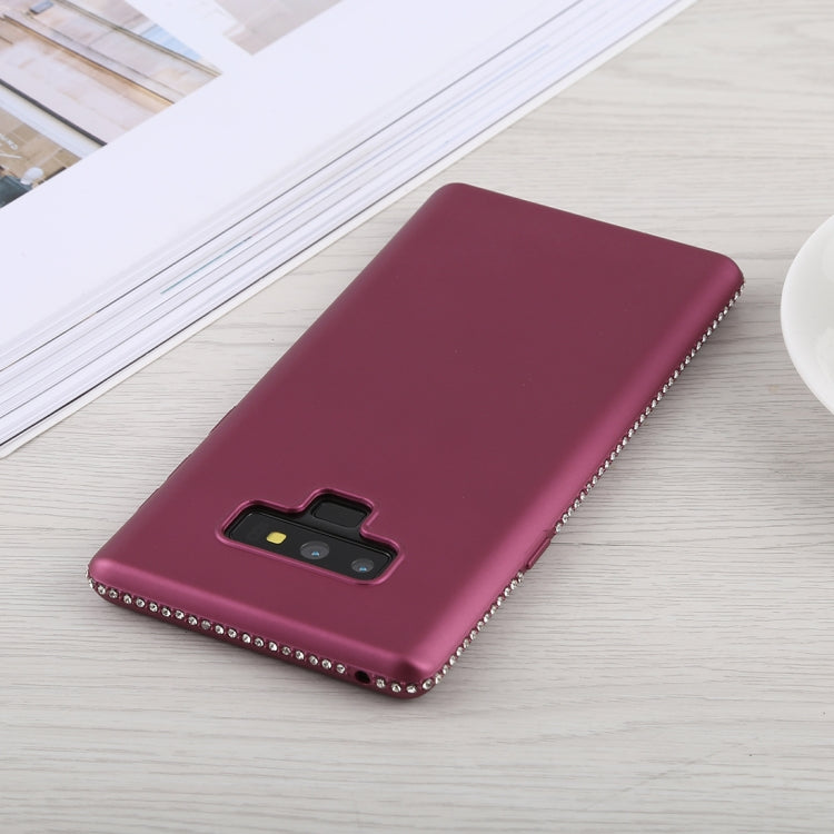 Crystal Decor Sides Smooth Surface Soft TPU Protective Back Case for Galaxy Note9