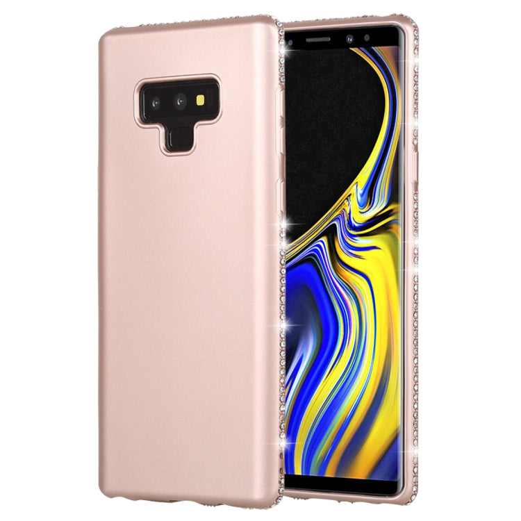 Crystal Decor Sides Smooth Surface Soft TPU Protective Back Case for Galaxy Note9