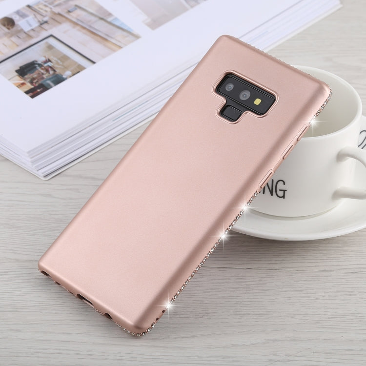 Crystal Decor Sides Smooth Surface Soft TPU Protective Back Case for Galaxy Note9