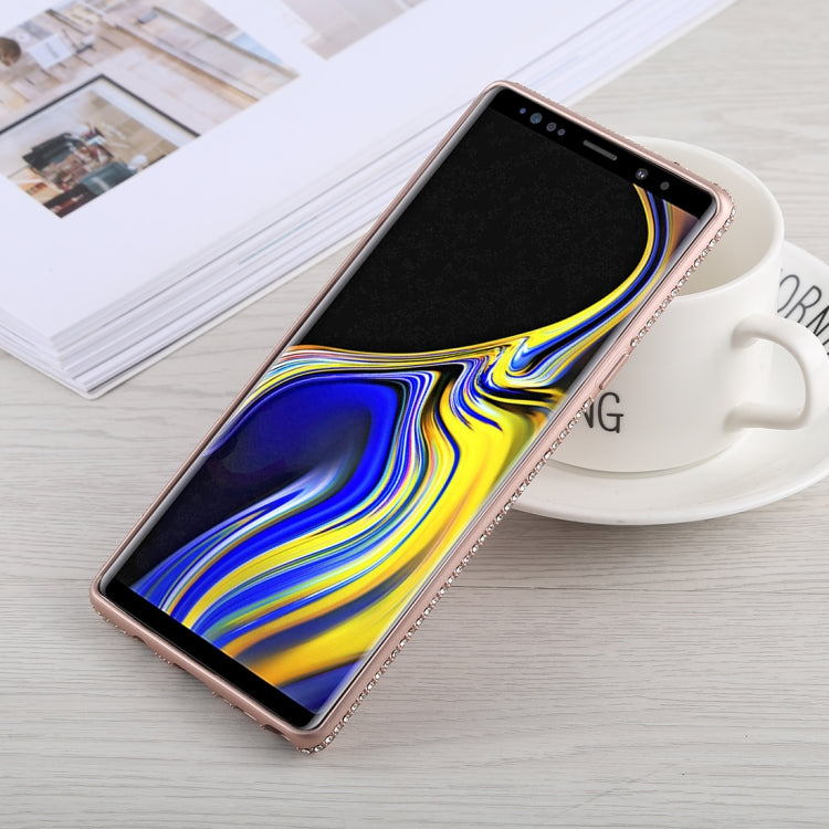 Crystal Decor Sides Smooth Surface Soft TPU Protective Back Case for Galaxy Note9
