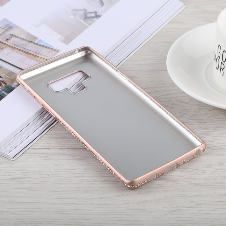 Crystal Decor Sides Smooth Surface Soft TPU Protective Back Case for Galaxy Note9